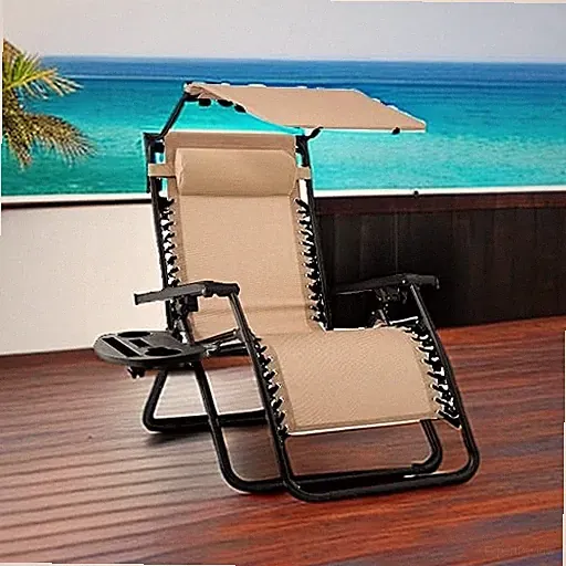 Best Choice Zero Gravity Patio Lounge Chair Recliner w/Canopy, Folding, 1 Chair