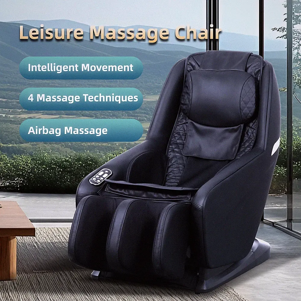 Black Zero Gravity Shiatsu Massage Chair Full Body Airbag Auto Modes Knead Tap